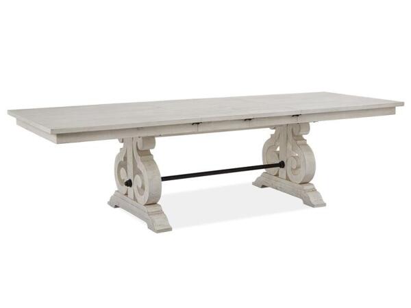 Bronwyn Rectangular Dining Table Dining Tables Alabaster, Toasted Nutmeg, Antique Brass w/Pewter Overlay, Baja Natural Fabric 20