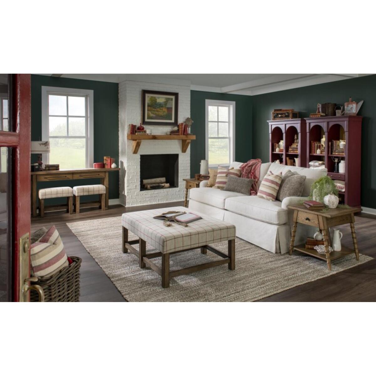 Upholstered Ottoman Cocktail Table Cocktail & Coffee Tables Barnwood Oak 6