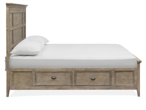 Paxton B4805-75 Complete Cal.King Panel Bed with Storage Rails - Image 7