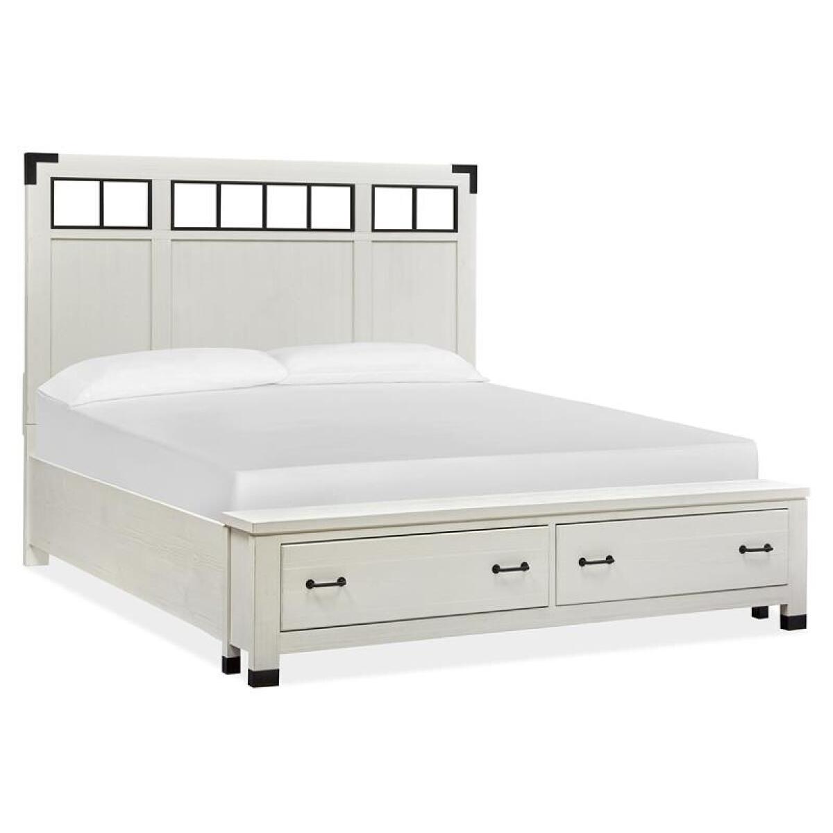 Harper Springs Complete Cal.King Panel Storage Bed w/Metal/Wood Headboard - Image 4