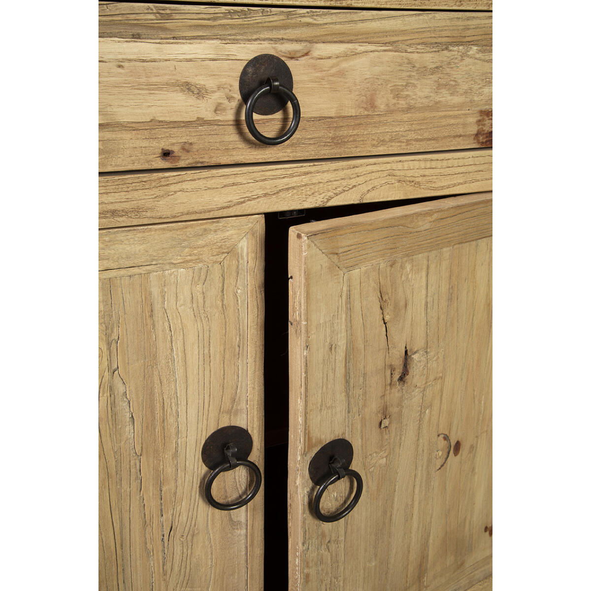 Large Old Elm Sideboard Dining Storage Brown 7