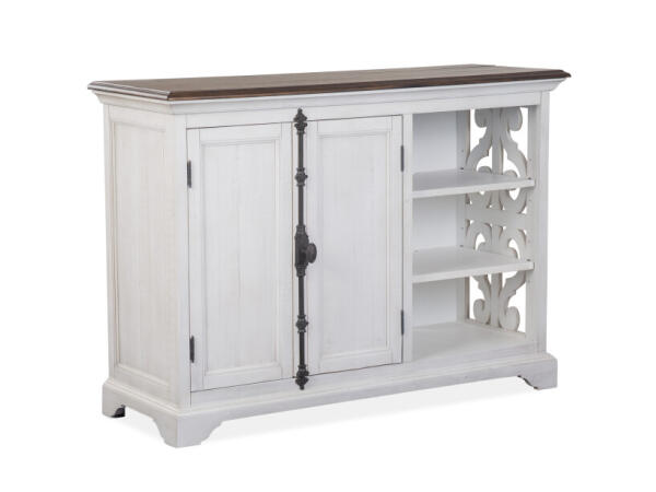 Two Tone Printer Stand Desks Alabaster and Toasted Nutmeg