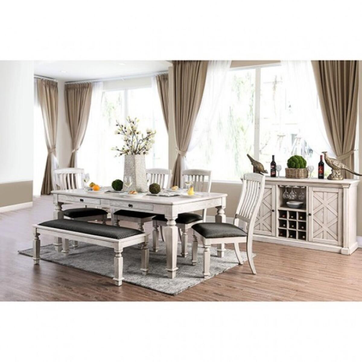 Georgia Dining Table Dining Tables Antique White/Gray 5
