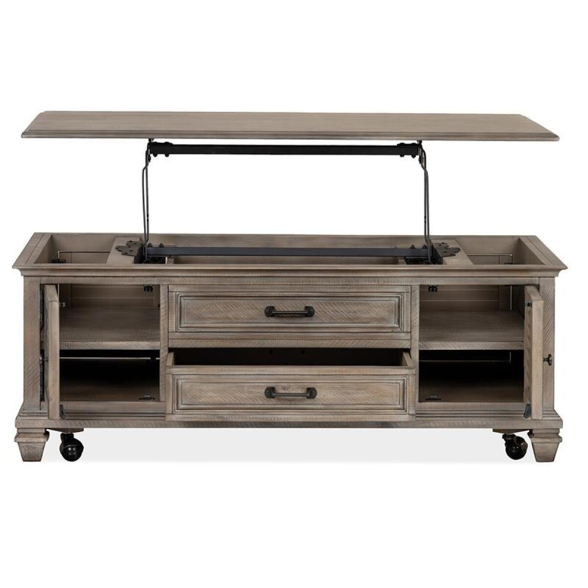 Lancaster Lift Top Storage Cocktail Table w/Casters - Image 5