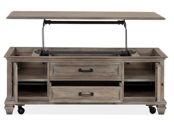 Lancaster Lift Top Storage Cocktail Table w/Casters - Image 5