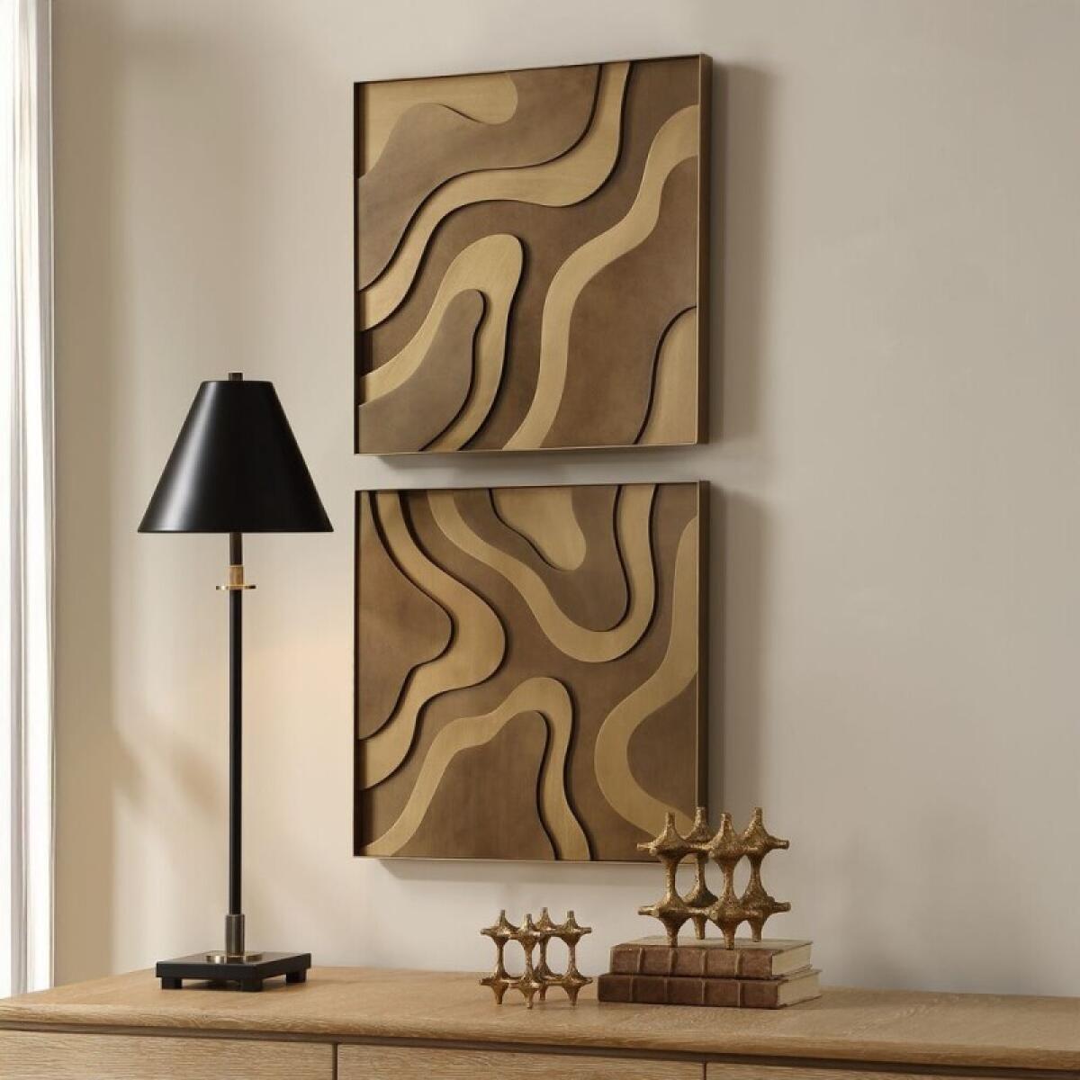 Golden Terrain Wood Wall Decor, S/2 - Image 4
