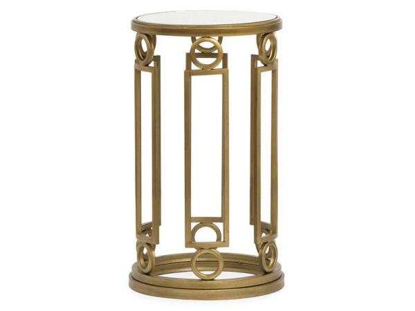 Lorena Round Accent Table End tables Burnished Brass 10