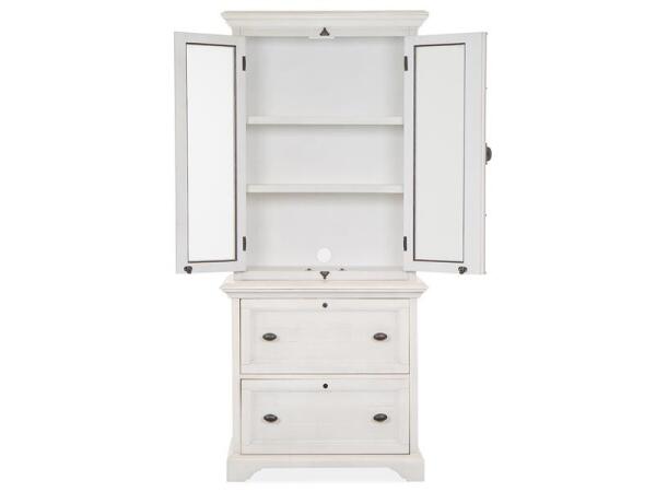 Bronwyn Lateral File with Hutch Office Storage Alabaster, Toasted Nutmeg 20