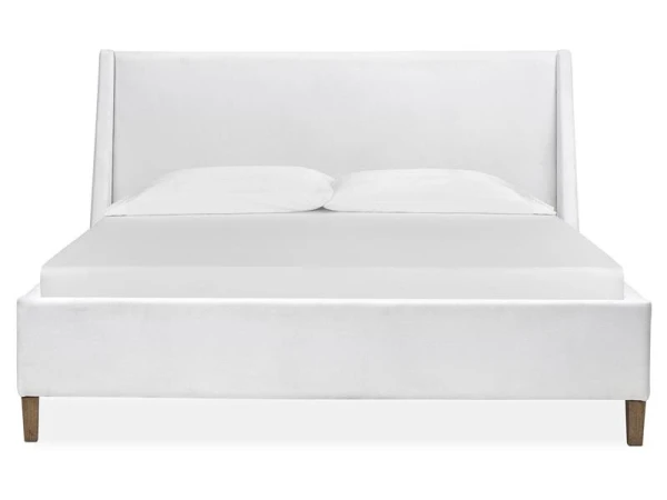 Lindon B5570-70HW Wood Cal.King Island Bed White Upholstered Headboard KD