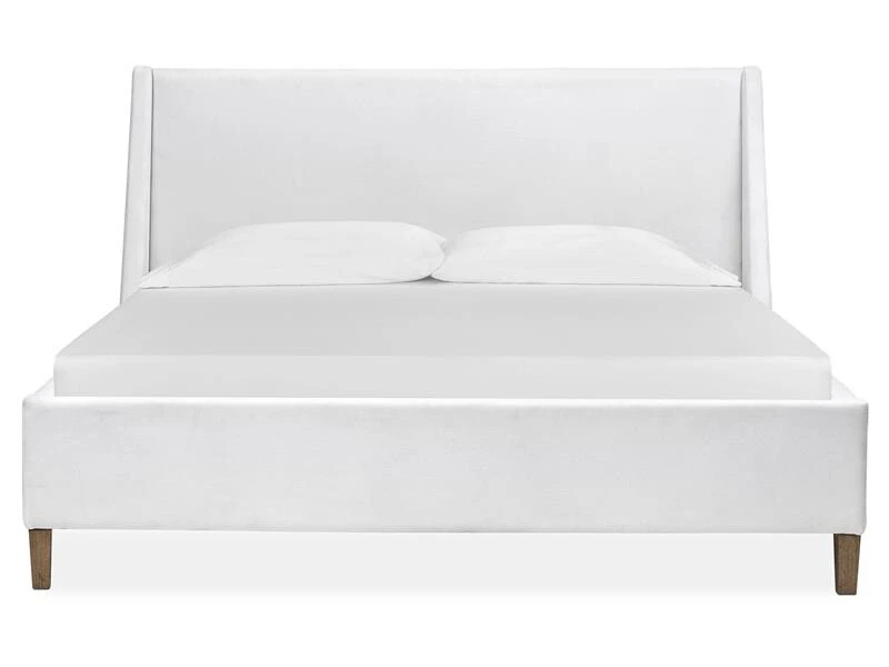 d2881914e7471554e7d7ba39a2bdd57c Lindon B5570-70HW Wood Cal.King Island Bed White Upholstered Headboard KD - Image 1