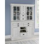 Credenza Hutch Dining Storage Aged White 12