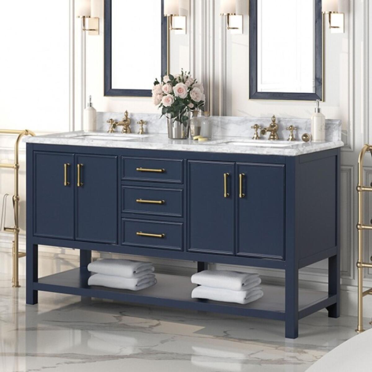 d42b1330974858679fd9922fa910b932 Arthur 60" Vanity with Top/ Sink - Image 1