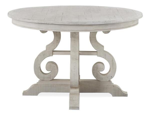 Bronwyn 48″ Round Dining Table Dining Tables Alabaster, Toasted Nutmeg, Antique Brass w/Pewter Overlay, Baja Natural Fabric 13