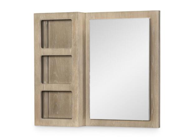 Storage Mirror Weathered Oak Finish Bedroom Mirrors Brown