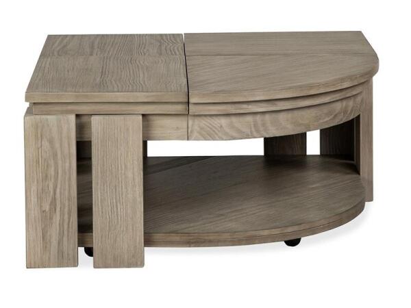 Conrad Pie Shaped Lift Top Cocktail Table w/Casters - Image 3