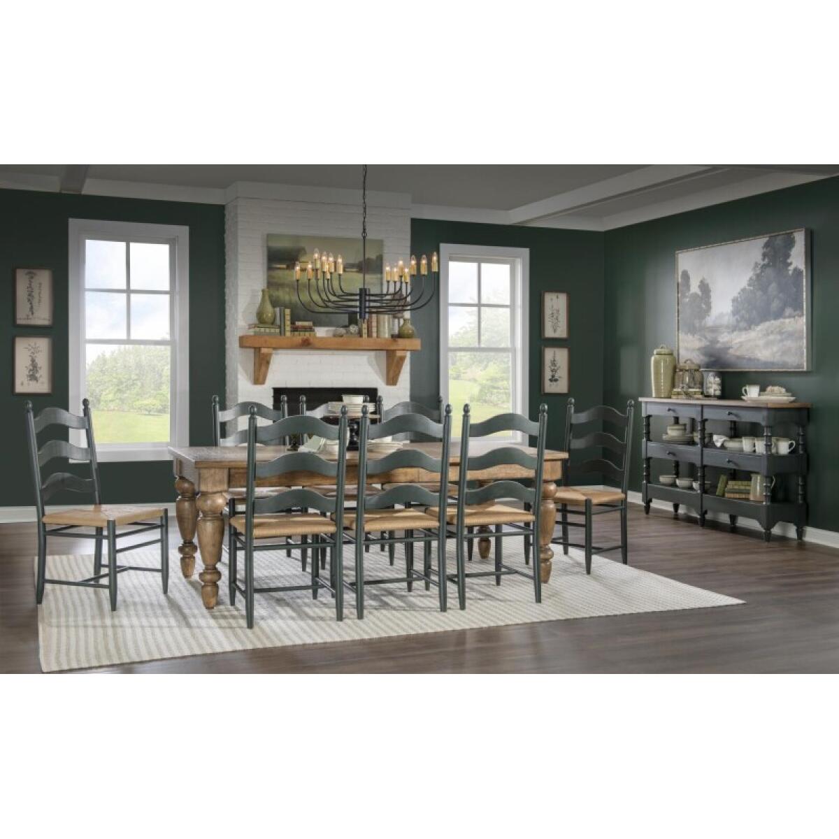 Turned Bobbin Leg Console Table Console Tables Barnwood Oak And Mallard Green 7