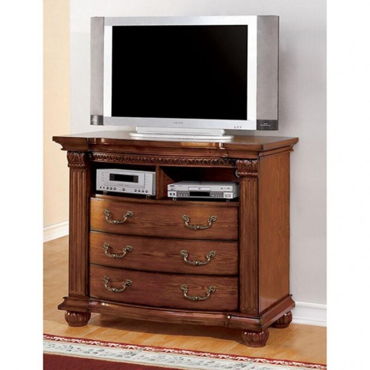 Bellagrand Media Chest Media Chests Antique Tobacco Oak 4
