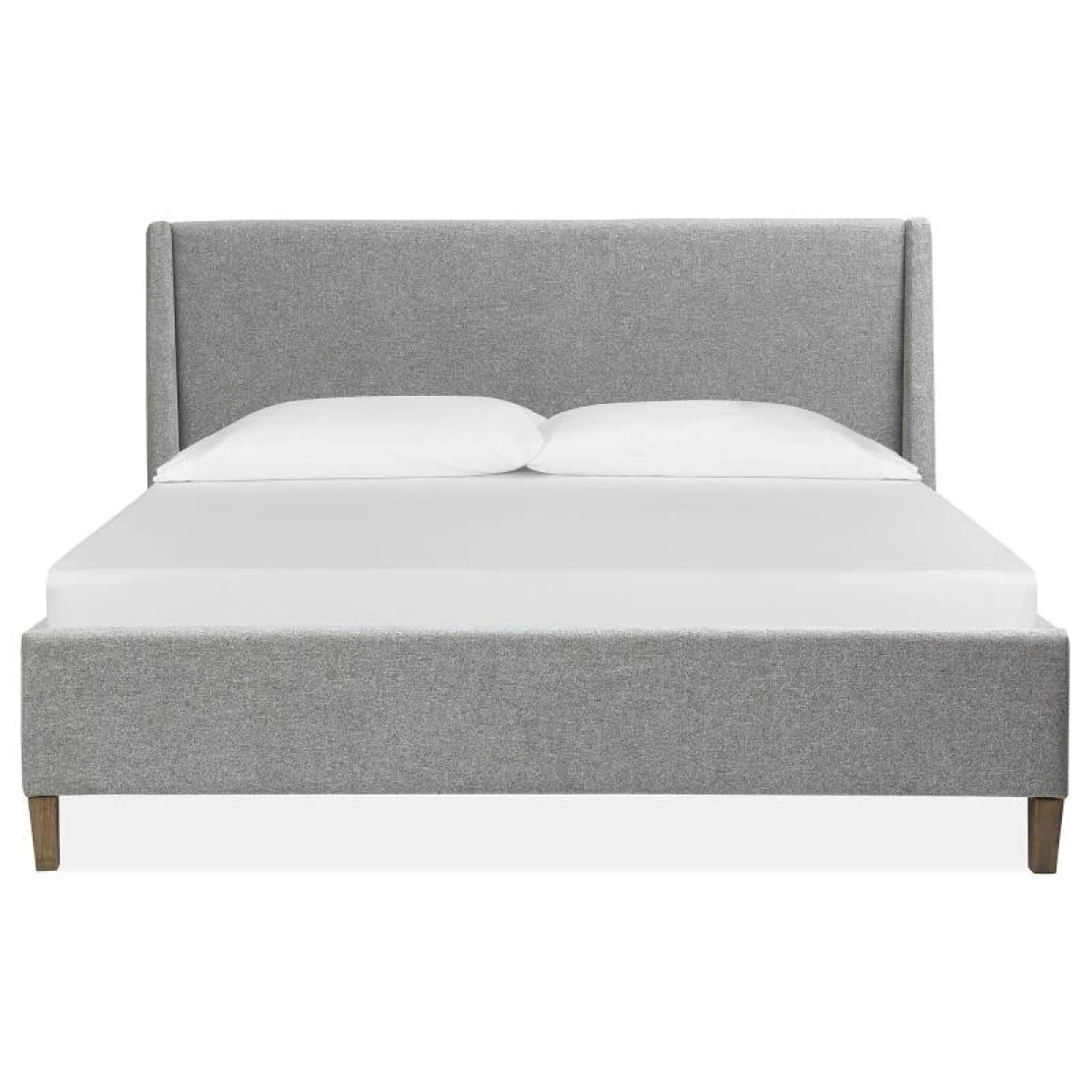 Lindon B5570-50RG Wood Queen/King Island Bed Grey Upholstered Rails SU - Image 2