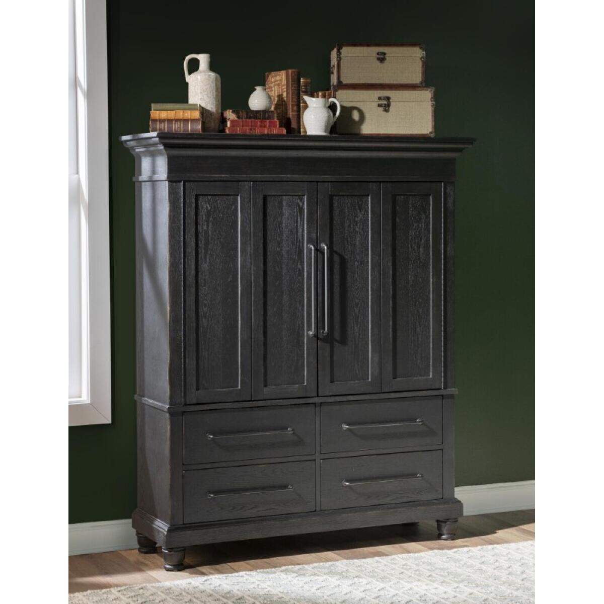 Armoire 4-drawers Dressers Black 6
