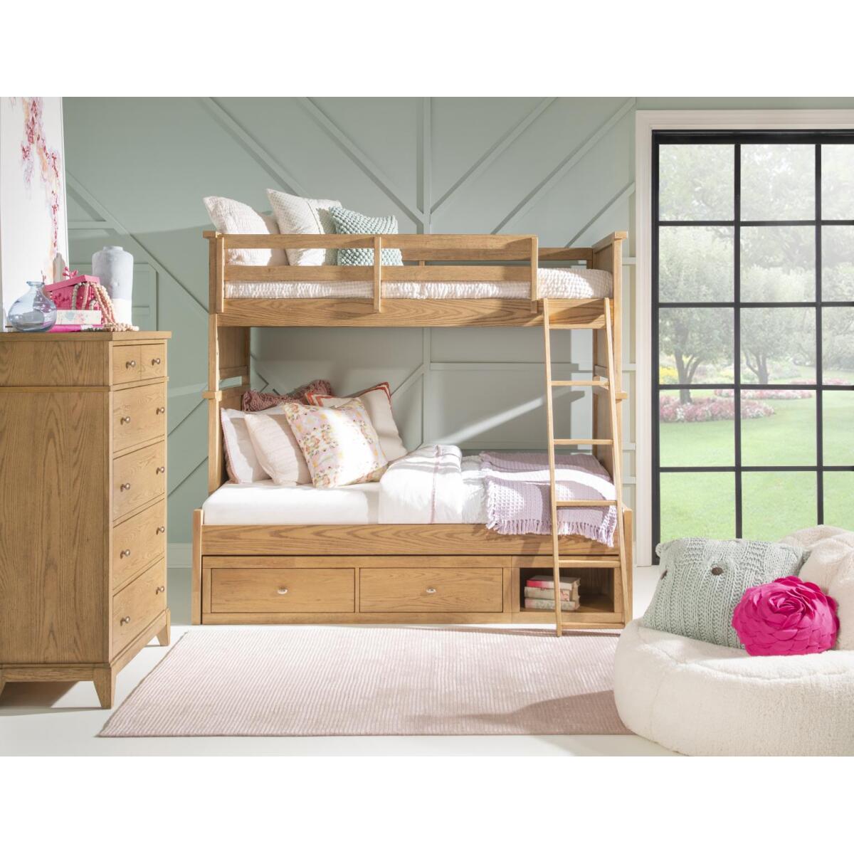 Complete Twin Over Full Bunk Bed Natural Hickory - Image 5