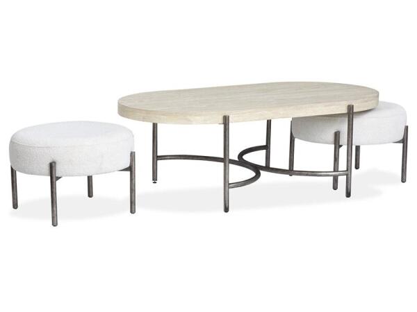Jennings Oval Cocktail Table w/2 Ottomans (Uph. Seat) Cocktail & Coffee Tables Cocktail & Coffee Tables 18