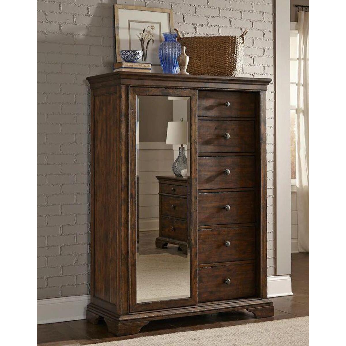 Tulsa Door Chest 6 Drawers Dressers Brown 5