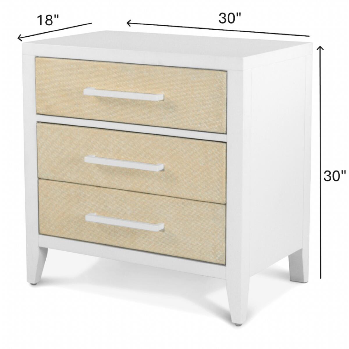 Miramar Electrified 3-drawer Woven Nightstand Nightstands Cream 12