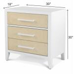 Miramar Electrified 3-drawer Woven Nightstand Nightstands Cream 22