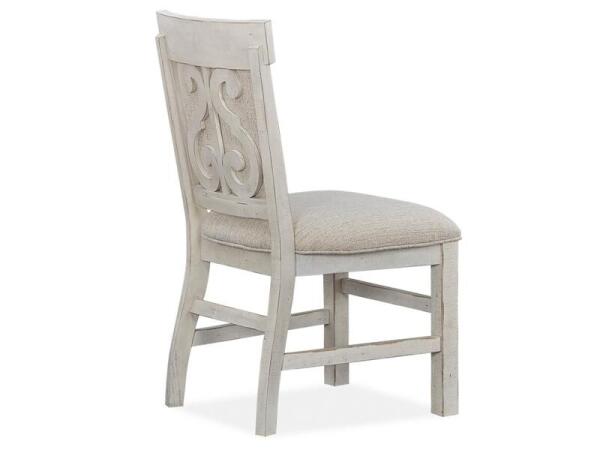 Bronwyn Dining Side Chair w/Upholstered Seat & Back (2/ctn) Chairs & Benches Alabaster, Toasted Nutmeg, Antique Brass w/Pewter Overlay, Baja Natural Fabric 16