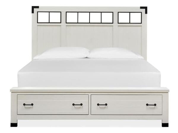 Harper Springs Complete King Panel Storage Bed w/Metal/Wood Headboard Beds Beds