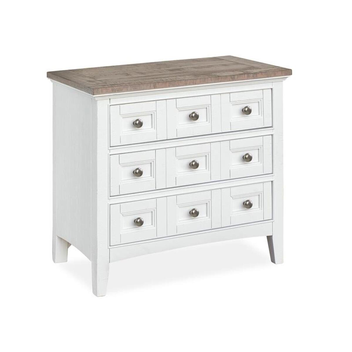 Heron Cove 2 Tone Drawer Nightstand Nightstands Chalk White, Dovetail Grey 5