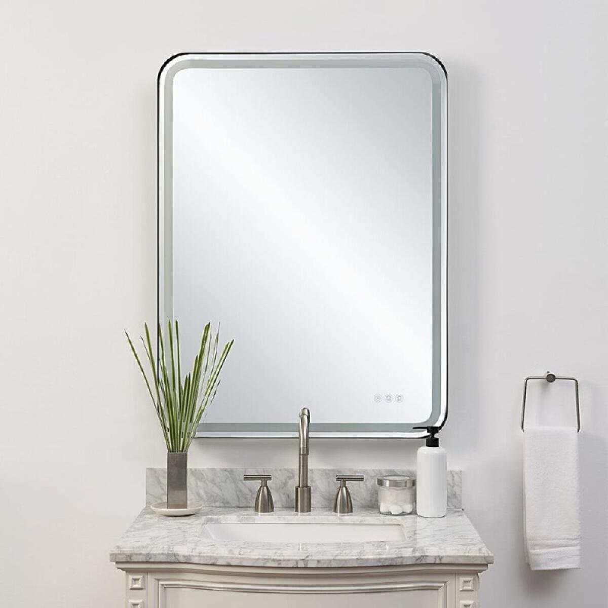 Crofton Lighted Large Mirror, Black - Image 5