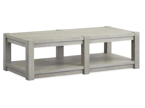 Burgess Rectangular Shelf Cocktail Table w/Casters