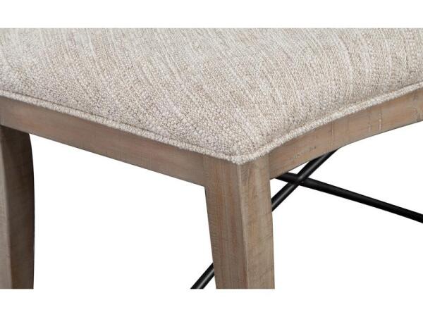 Paxton Place Curved Bench w/Upholstered Seat Chairs & Benches Brown 15