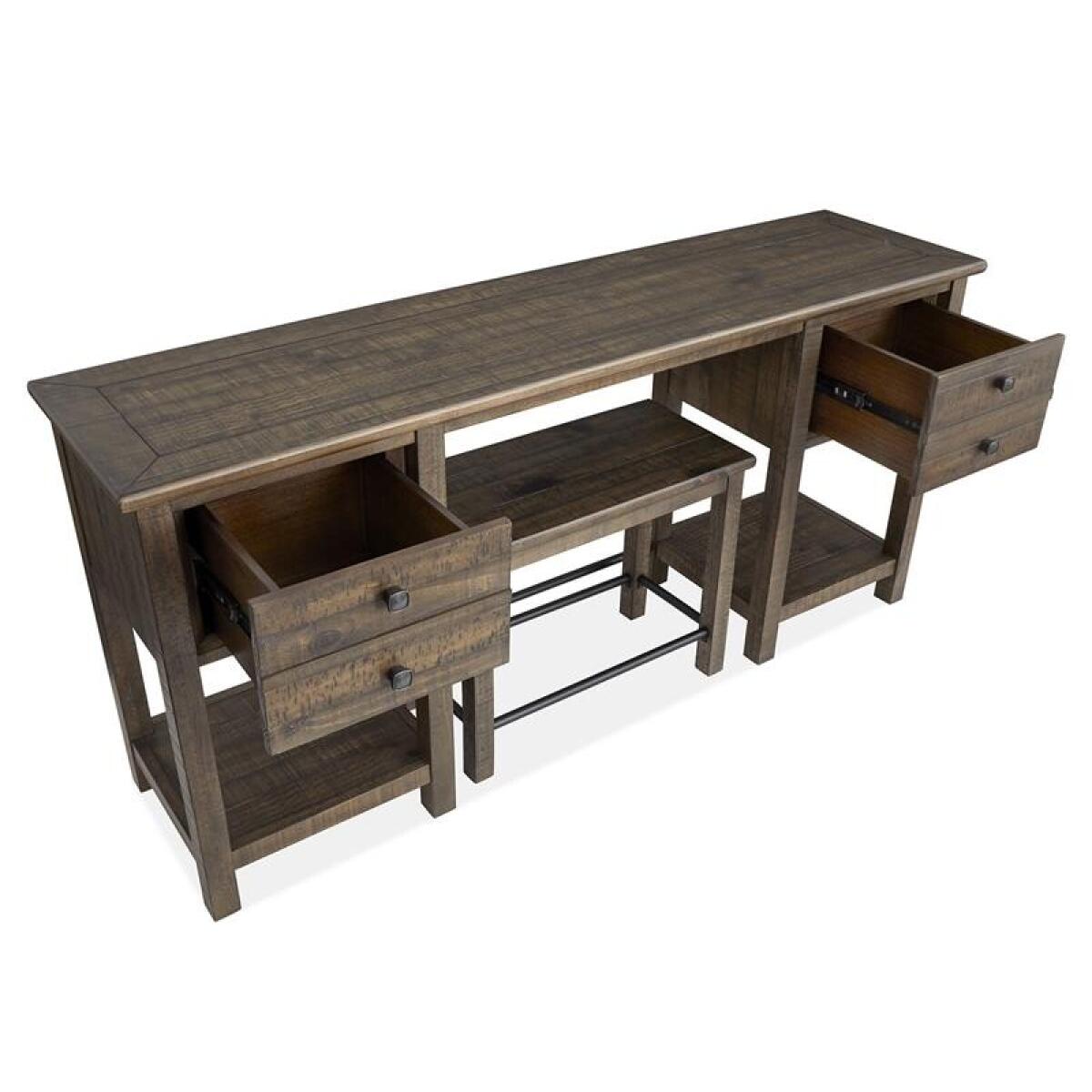 Smithton Rectangular Sofa Table w/1 Stool Sofa Tables Brown 5