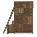 Complete Twin Over Full Bunk Set Brown Finish Youth Beds Brown 20