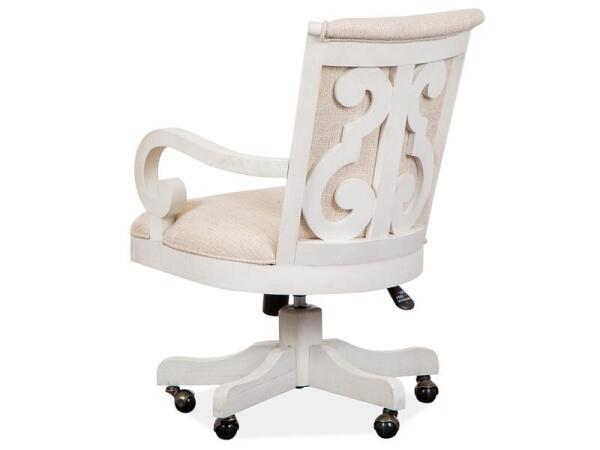 Bronwyn Fully Upholstered Swivel Chair Office Chairs Alabaster, Toasted Nutmeg 12
