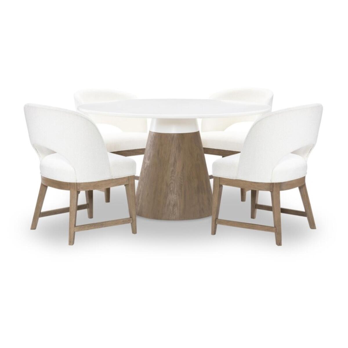 Complete Round Dining Table Dining Tables Cloud White And Desert Oak 6