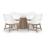 Complete Round Dining Table Dining Tables Cloud White And Desert Oak 15