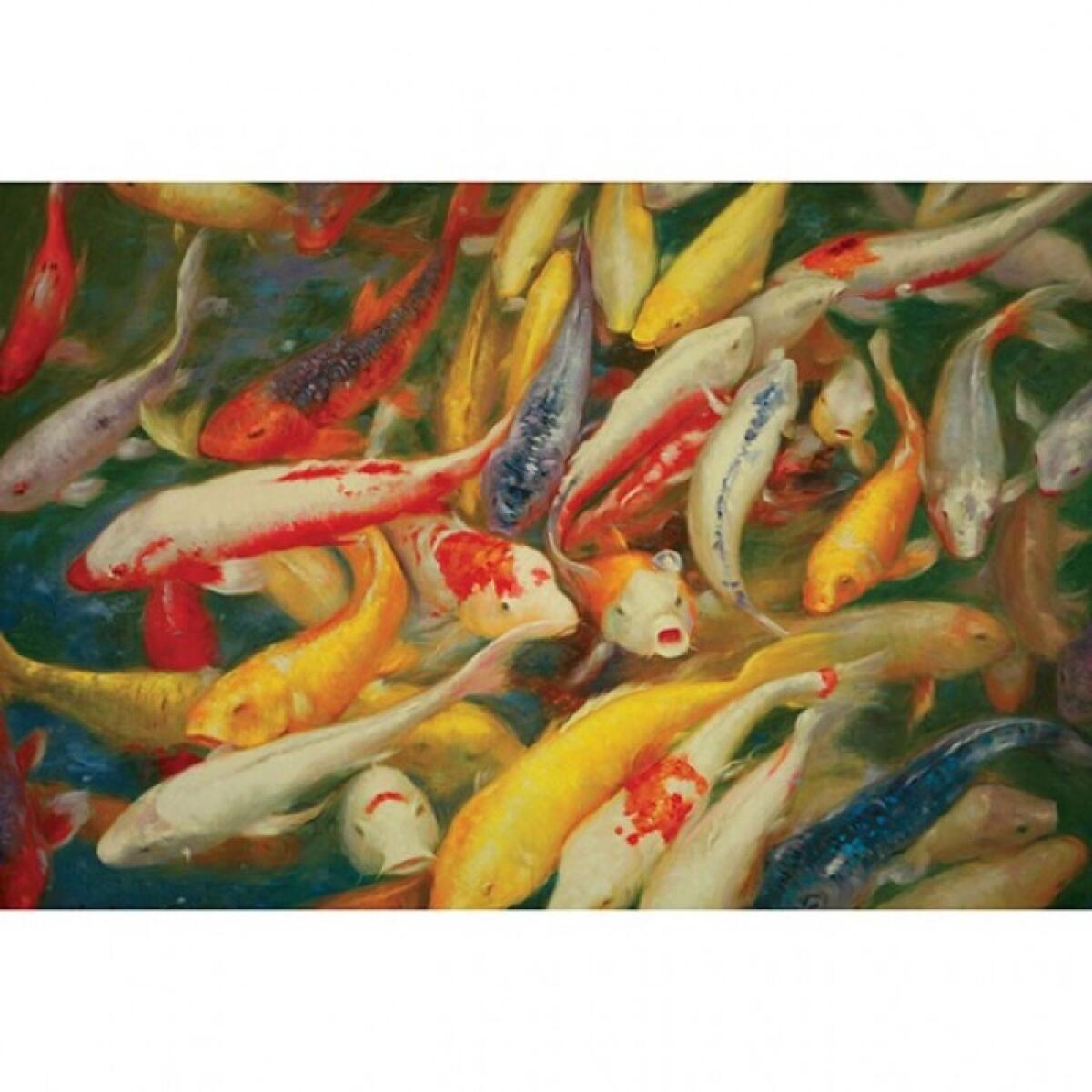 Koi Printed Canvas Painting Art Art 5