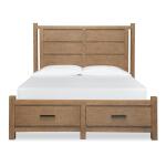 Plum Creek - LT. Brown Complete Cal.King Panel Storage Bed