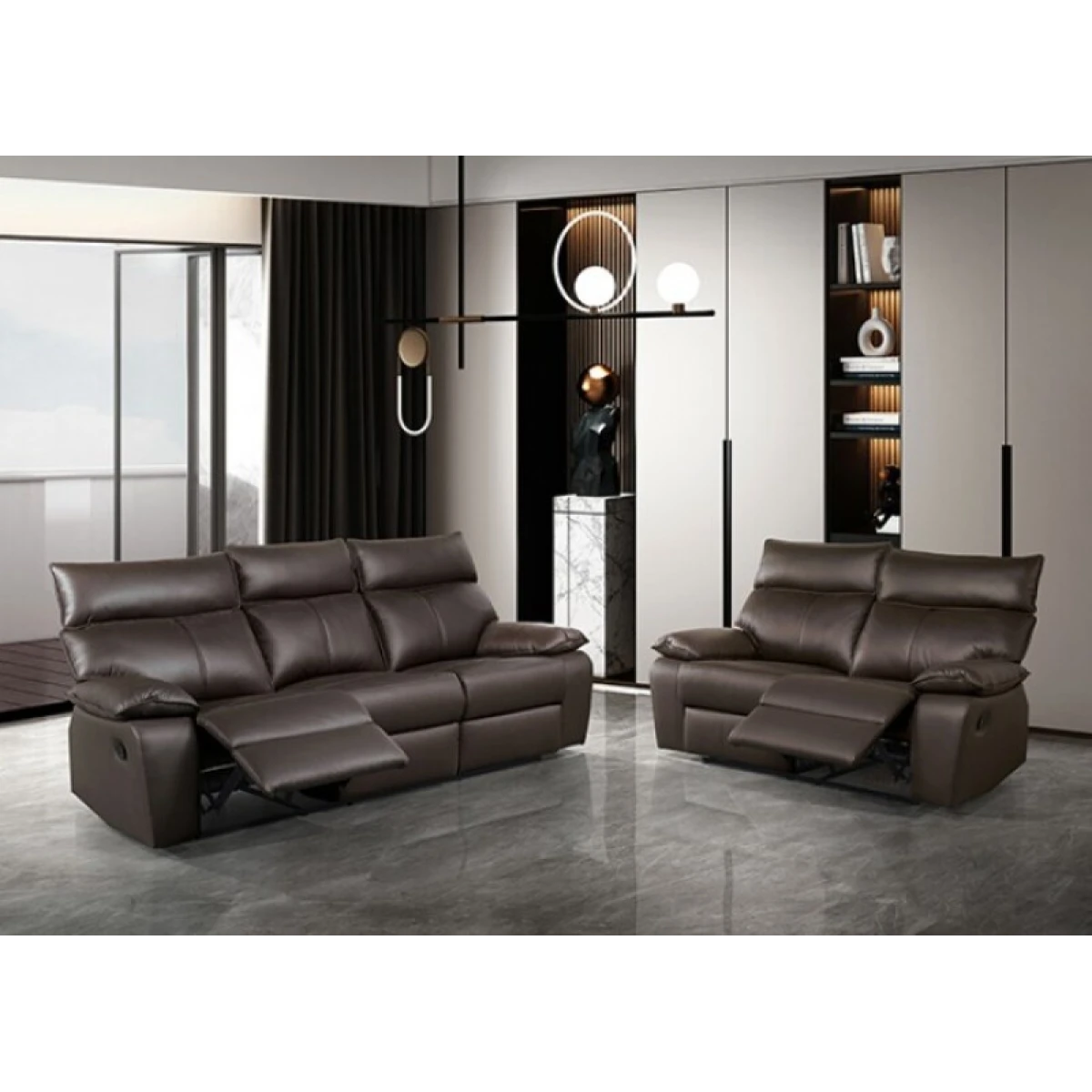 Onoria Manual Recline Loveseat Loveseats Brown 5