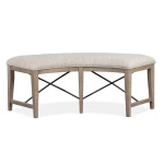 Paxton Place Curved Bench w/Upholstered Seat