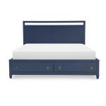 Complete Panel Bed W Storage King 6/6 Blue Finish - Image 3