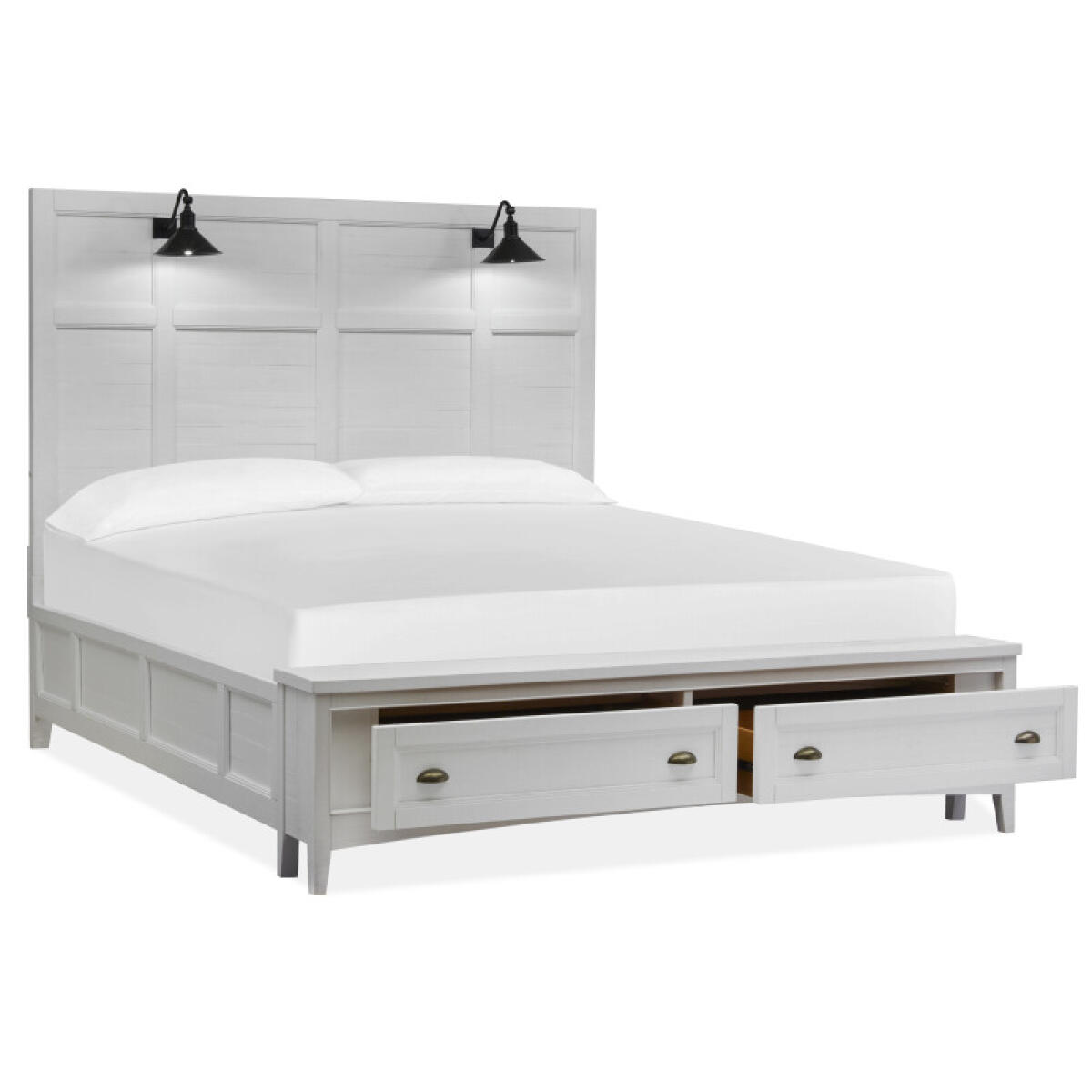 deda8fd90cf984173a9f15842c5d9e75 Heron B4400-69B Complete King Lamp Panel Storage Bed - Image 1
