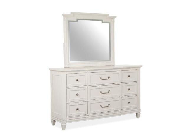 Willowbrook Landscape Mirror Bedroom Mirrors Egg Shell White w/slight rub through, M10868 Natural Fabric 9