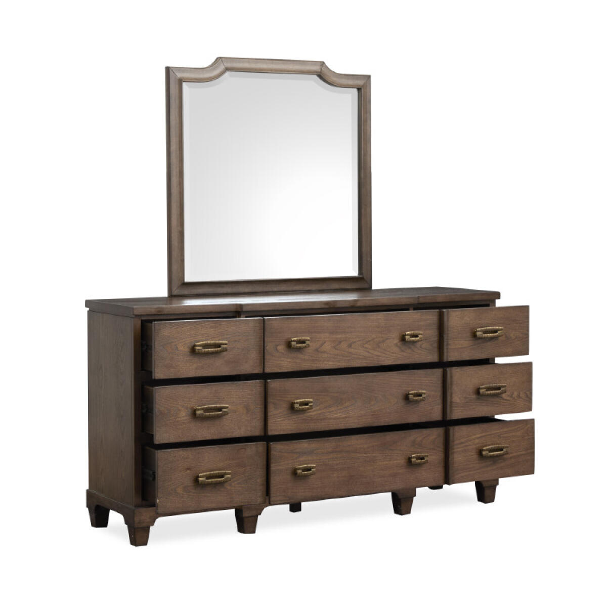Sugar B5832-2045 Drawer Dresser with Shaped Mirror - Image 2
