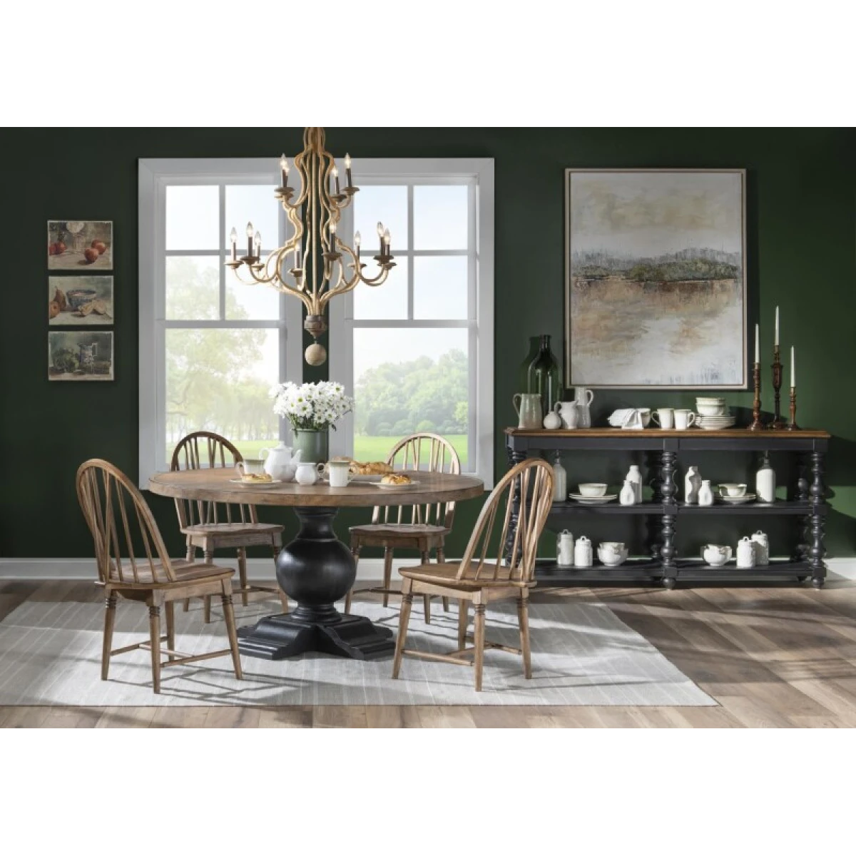 Turned Bobbin Leg Console Table Console Tables Barnwood Oak And Kettle Black 8