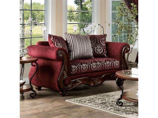Sassari Loveseat Loveseats Burgundy