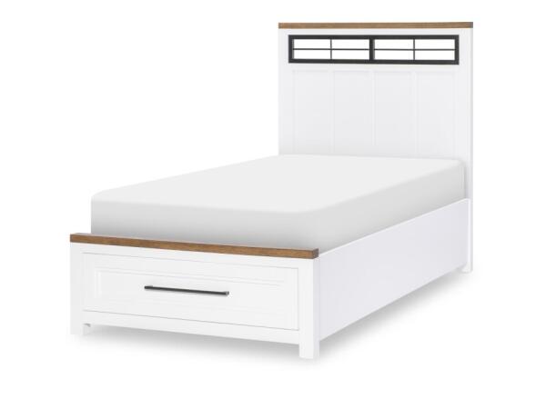 Complete Metalwork Panel Bed W. Storage Footboard, Twin 3/3 Youth Beds Legacy Classic Furniture